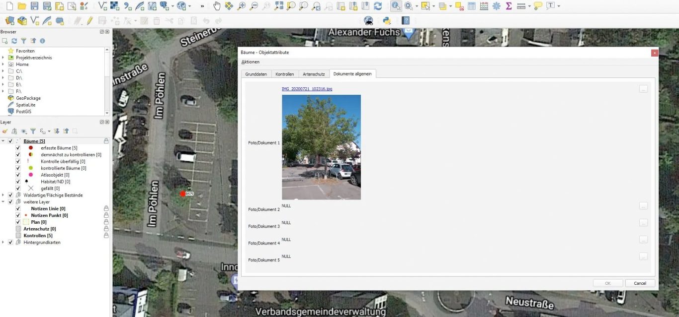 Falls notwendig, werden auch Bilddokumente hinterlegt.